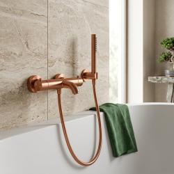 Aquanello Eterna Termostatisk badkarsblandare för ytmontering i PVD-koppar med stånghanddusch ET-B-SET1-1-62